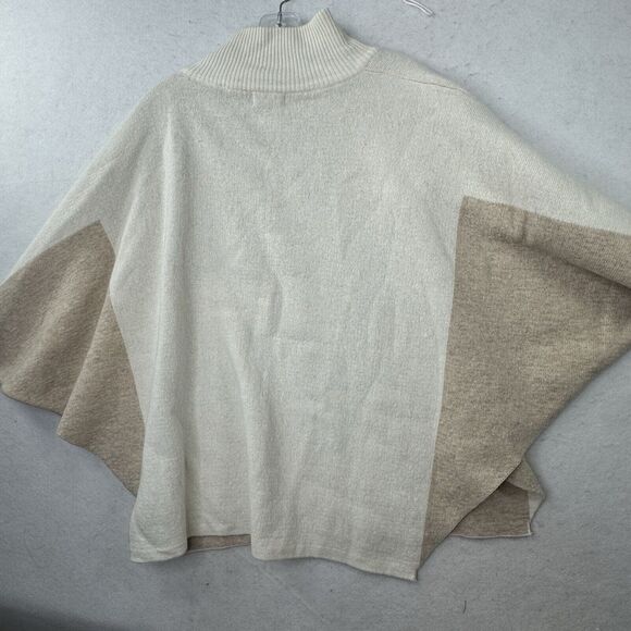 Note di Anita Sweater Wool Cashmere Blend Neutral Italian‎ Knit Womens One Size - Picture 8 of 12